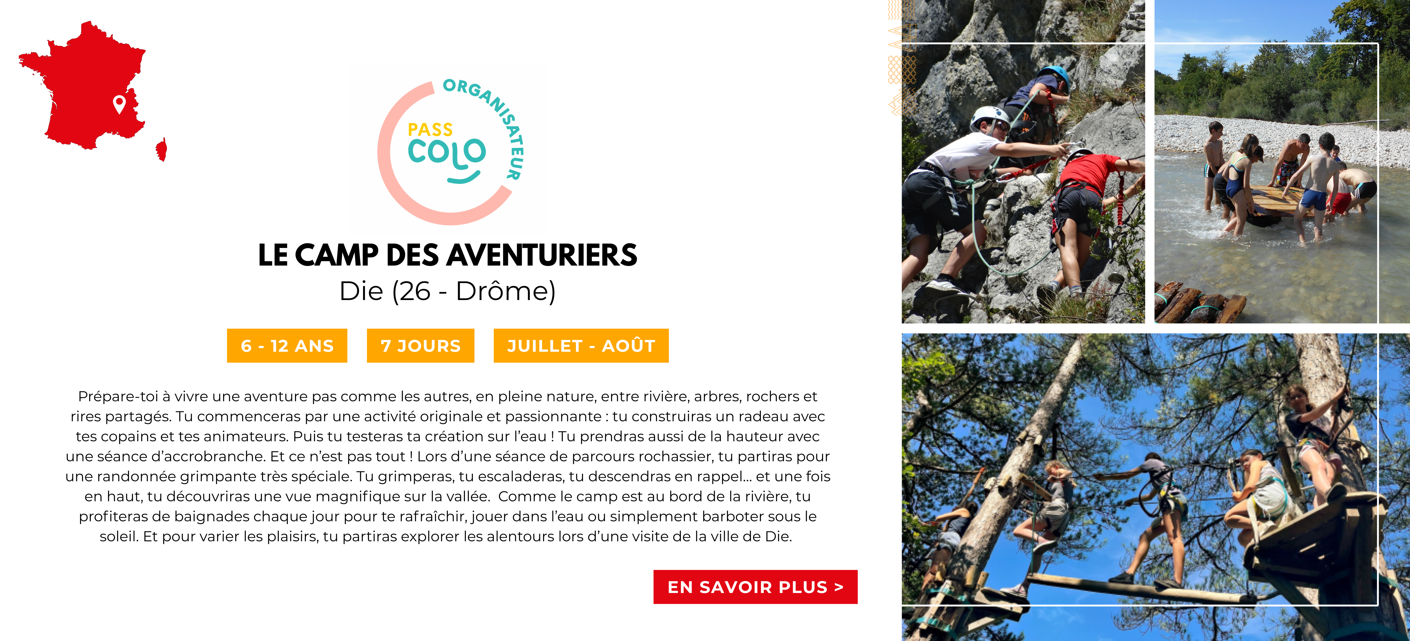 Pass colo ete 2026 Le camp des aventuriers