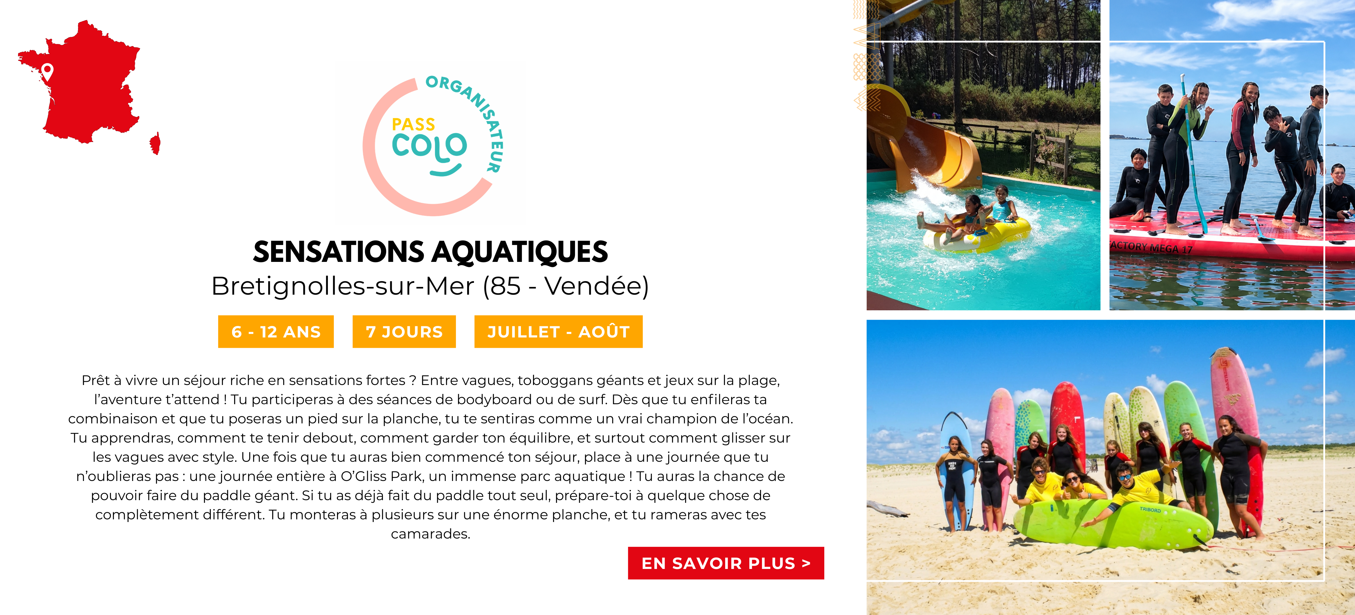 Pass colo ete 2026 Sensations aquatiques
